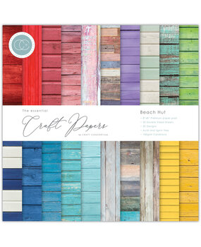 Craft Consortium Essential Craft Papers 8x8 Inch Paper Pad Beach Hut (CCEPAD028E) (OUTLET)