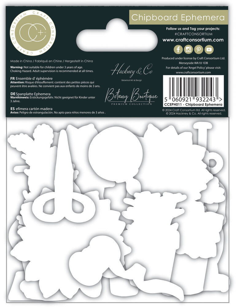 Craft Consortium Botany Boutique Chipboard Ephemera (CCEPH011) (OUTLET)