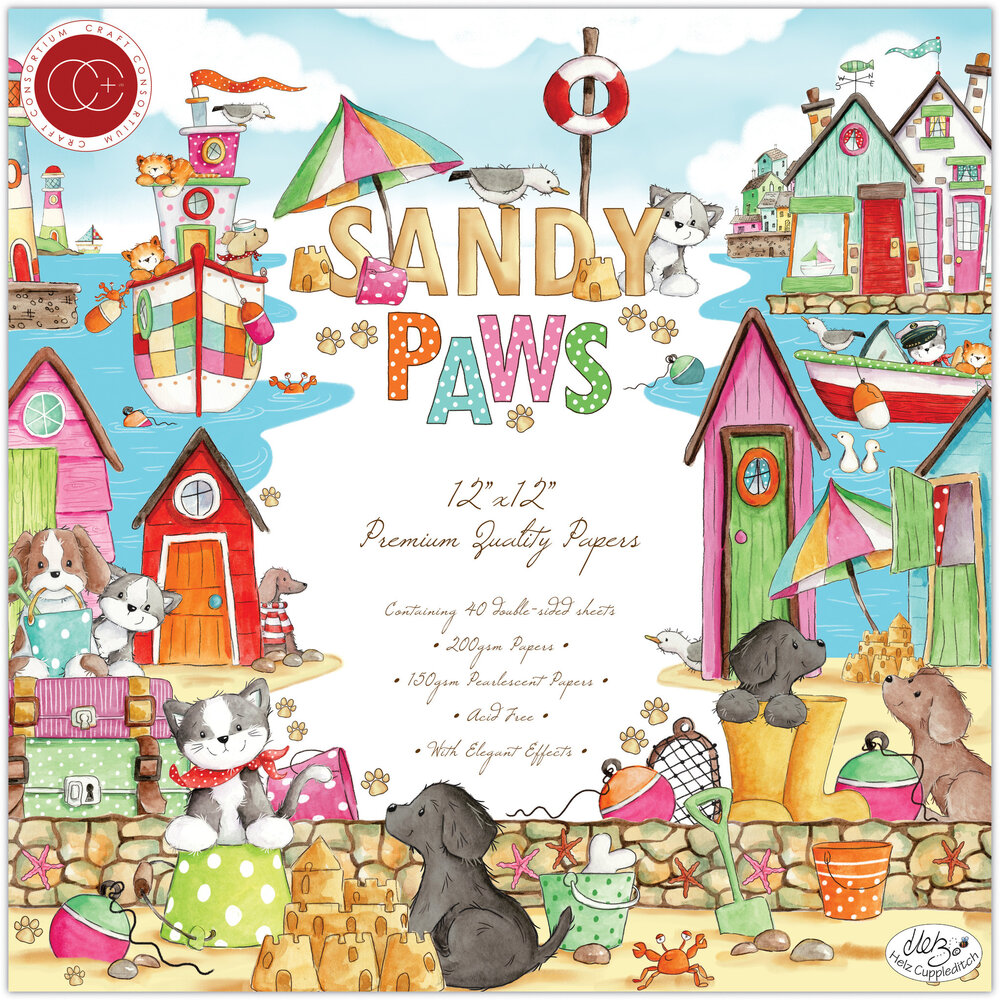 Craft Consortium Sandy Paws 12x12 Inch Paper Pad (CCPPAD028) (OUTLET)