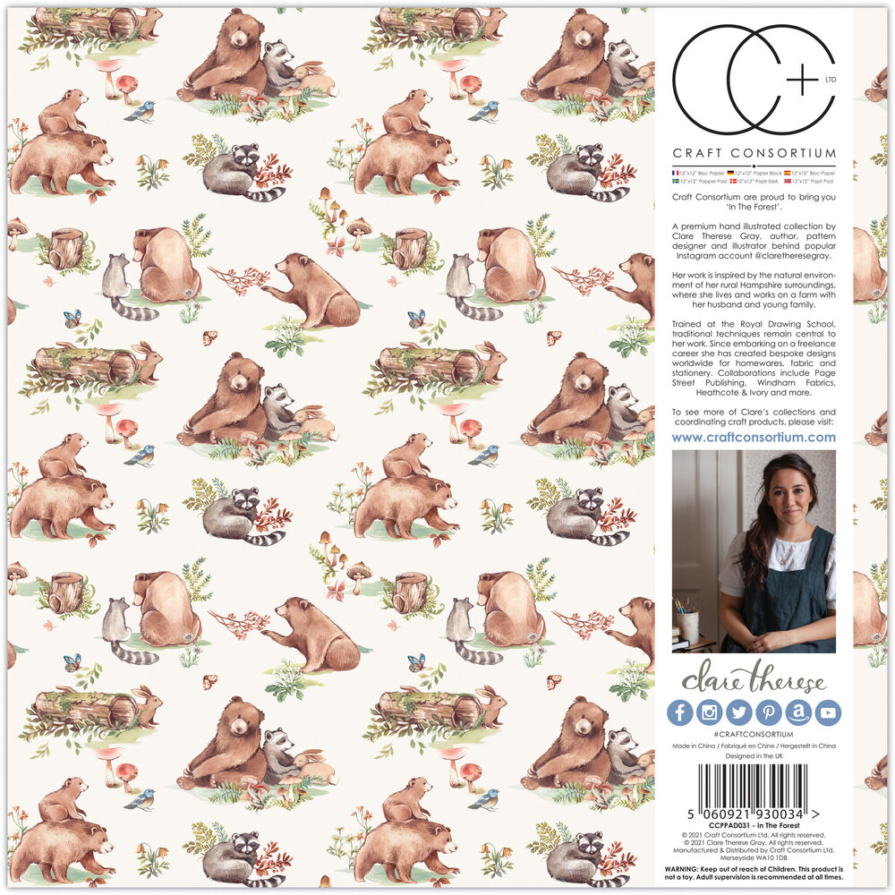 Craft Consortium In The Forest 12x12 Inch Paper Pad (CCPPAD031) (OUTLET)