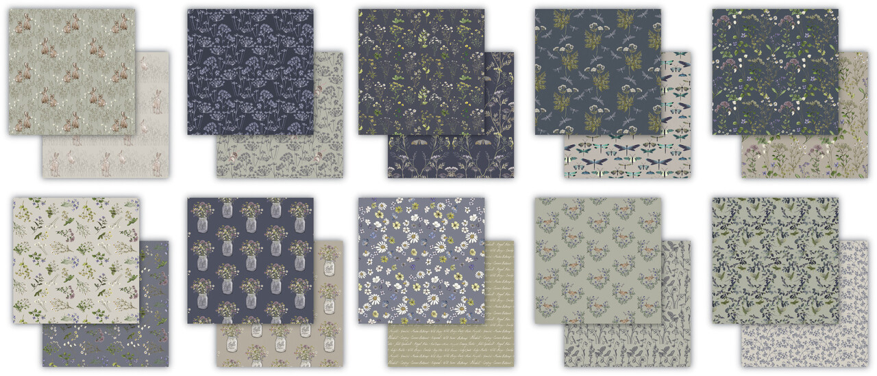 Craft Consortium Wildflower Meadow Special Edition 12x12 Inch Paper Pad (CCPPAD033) (OUTLET)