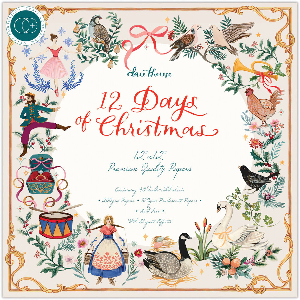 Craft Consortium 12 Days of Christmas 12x12 Inch Paper Pad (CCPPAD044) (OUTLET)