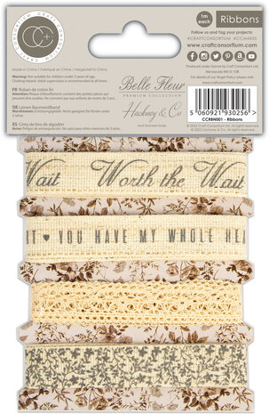 Craft Consortium Belle Fleur Lace Ribbons (CCRBN001) (OUTLET)