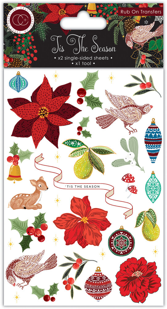 Craft Consortium Tis the Season Rub-on Transfers (CCRUBT004) (OUTLET)