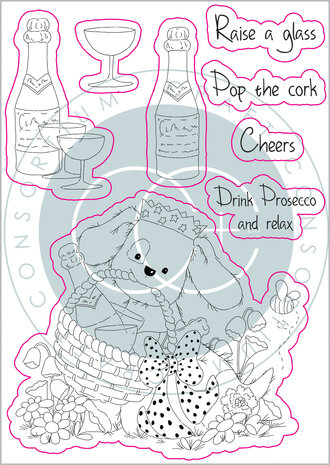 Craft Consortium The Gift of Giving Clear Stamps Pop the Cork (CCSTMP042) (OUTLET)