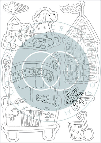Craft Consortium Sandy Paws Ice Cream Clear Stamps (CCSTMP065) (OUTLET)