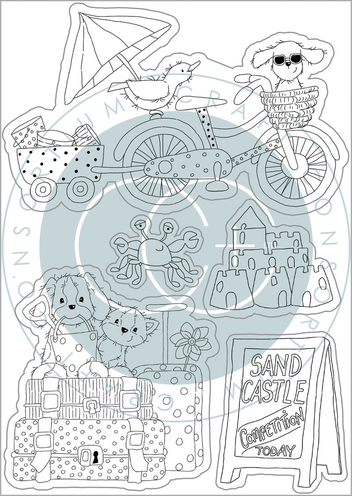 Craft Consortium Sandy Paws Sand Castle Clear Stamps (CCSTMP066) (OUTLET)