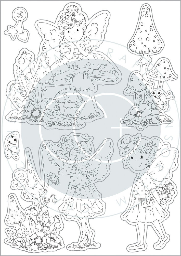 Craft Consortium Fairy Wishes Clear Stamps Flowers (CCSTMP088) (OUTLET)