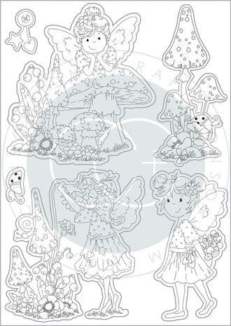 Craft Consortium Fairy Wishes Clear Stamps Flowers (CCSTMP088) (OUTLET)