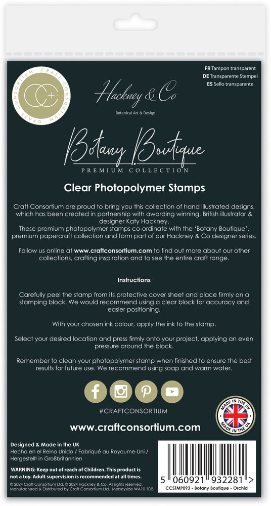 Craft Consortium Botany Boutique Clear Stamps Orchid (CCSTMP093) (OUTLET)