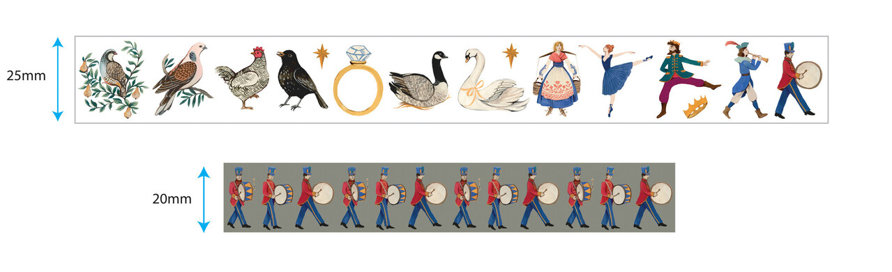 Craft Consortium 12 Days of Christmas Washi Tape (CCWTPE022) (OUTLET)