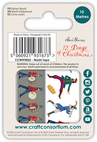 Craft Consortium 12 Days of Christmas Washi Tape (CCWTPE022) (OUTLET)