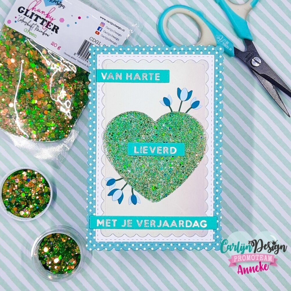 CarlijnDesign Chunky Glitter Colorshift Rainbow Green 20g (CDGL-0013) (OUTLET)