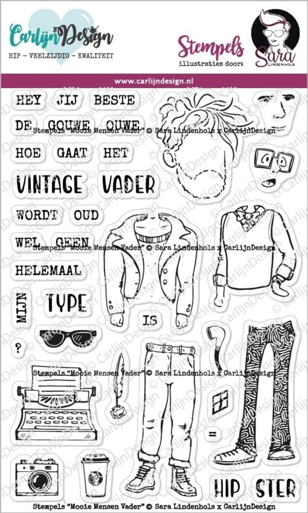 CarlijnDesign Mooie Mensen Vader Stempels (CDSL-0002) (OUTLET)