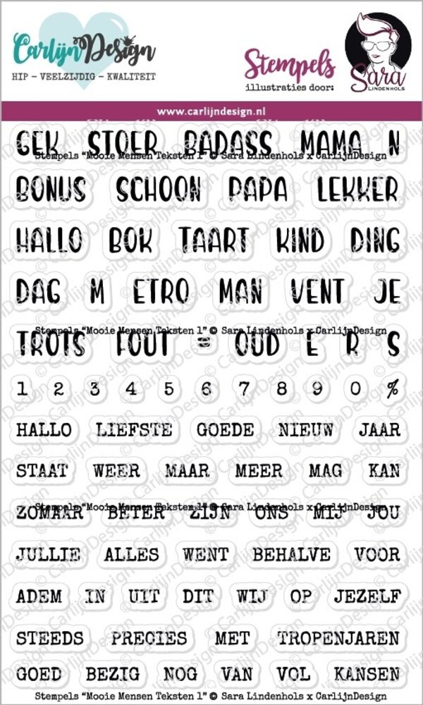 CarlijnDesign Mooie Mensen Teksten 1 Stempels (CDSL-0003) (OUTLET)