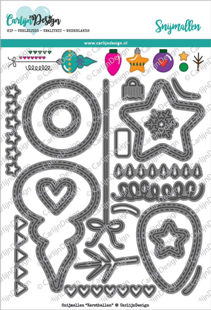 CarlijnDesign Snijmallen Kerstballen (CDSN-0028) (OUTLET)