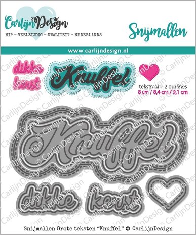 CarlijnDesign Snijmallen Grote Teksten Knuffel (CDSN-0077) (OUTLET)
