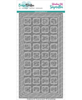 CarlijnDesign Snijmallen DL Slimline Kaart 4 Chocolade Alfabet (CDSN-0082) (OUTLET)