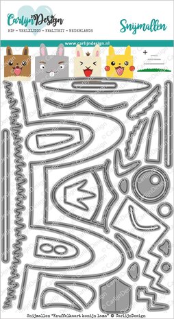 CarlijnDesign Snijmallen Knuffelkaart Konijn Lama (CDSN-0093) (OUTLET)