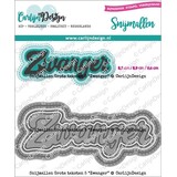 CarlijnDesign Snijmallen Grote Teksten 5 Zwanger (CDSN-0154) (OUTLET)