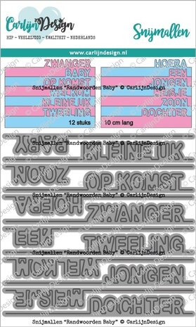 CarlijnDesign Snijmallen Randwoorden Baby (CDSN-0158) (OUTLET)