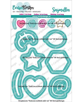 CarlijnDesign Snijmallen Outline Alfabet Add-On (CDSN-0168) (OUTLET)