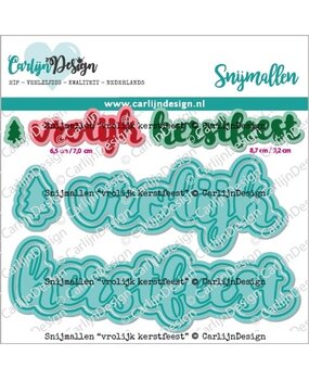 CarlijnDesign Snijmallen Vrolijk Kerstfeest (CDSN-0185) (OUTLET)