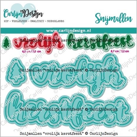 CarlijnDesign Snijmallen Vrolijk Kerstfeest (CDSN-0185) (OUTLET)