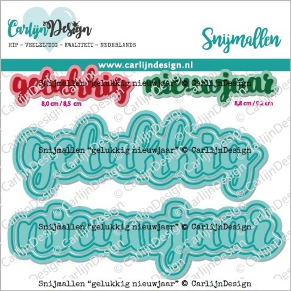 CarlijnDesign Snijmallen Gelukkig Nieuwjaar (CDSN-0187) (OUTLET)