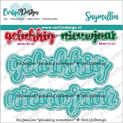 CarlijnDesign Snijmallen Gelukkig Nieuwjaar (CDSN-0187) (OUTLET)