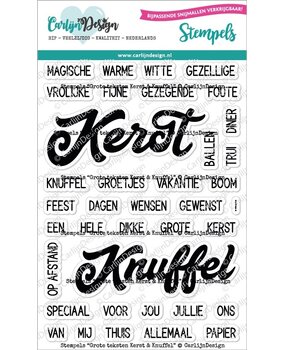 CarlijnDesign Stempels Grote Teksten Kerst & Knuffel (CDST-0091) (OUTLET)