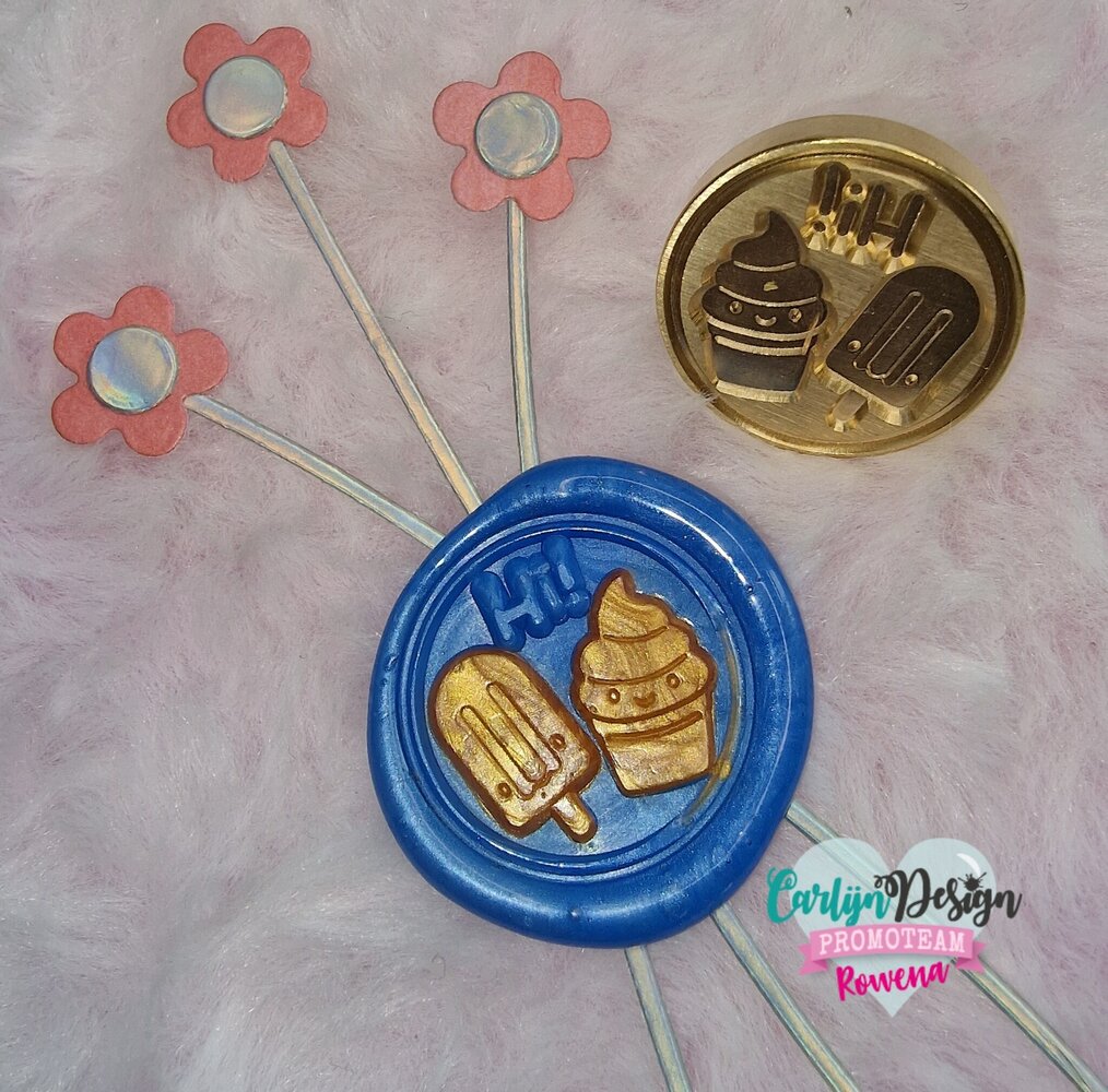 CarlijnDesign Wax Seal Stamper 21 Popsicle Smiles 1 Inch (CDWX-0038) (OUTLET)