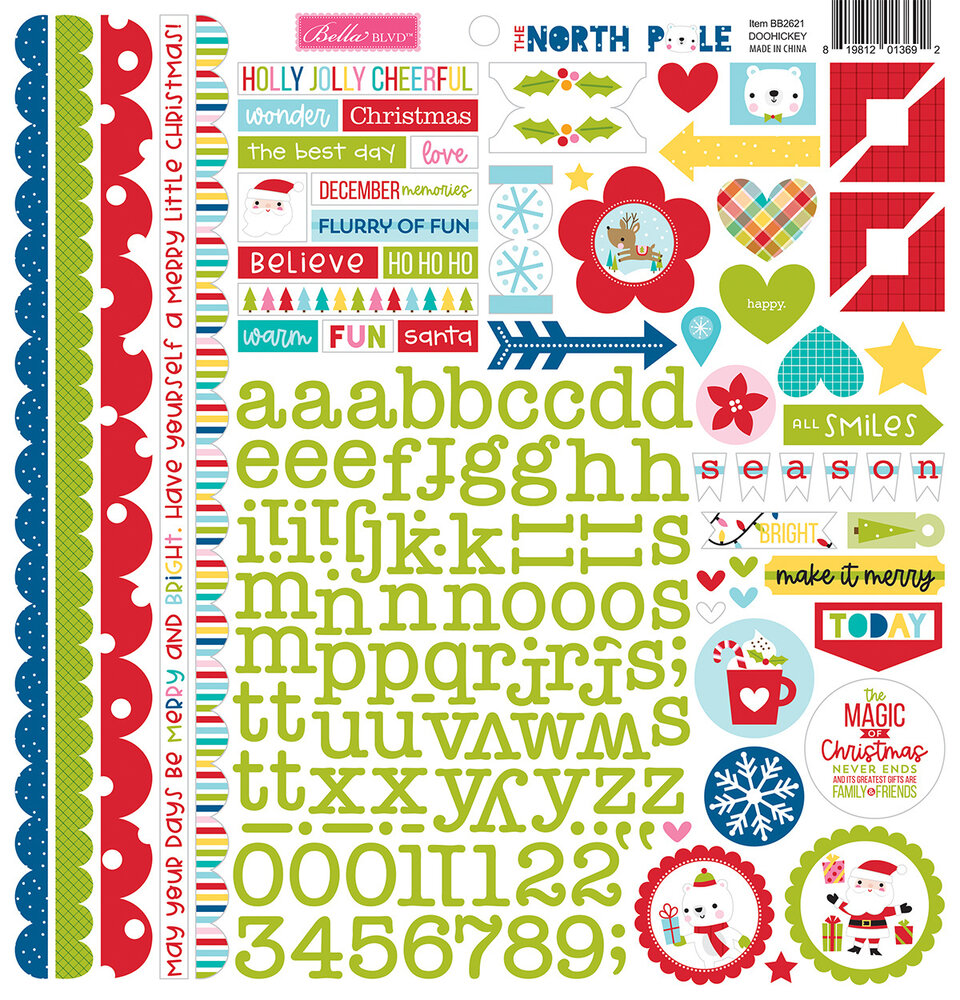 Bella BLVD The North Pole Doohickey Cardstock Stickers (BB2621) (OUTLET)