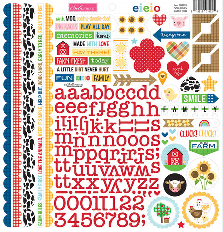 Bella BLVD EIEIO Doohickey Cardstock Stickers (BB2674) (OUTLET)