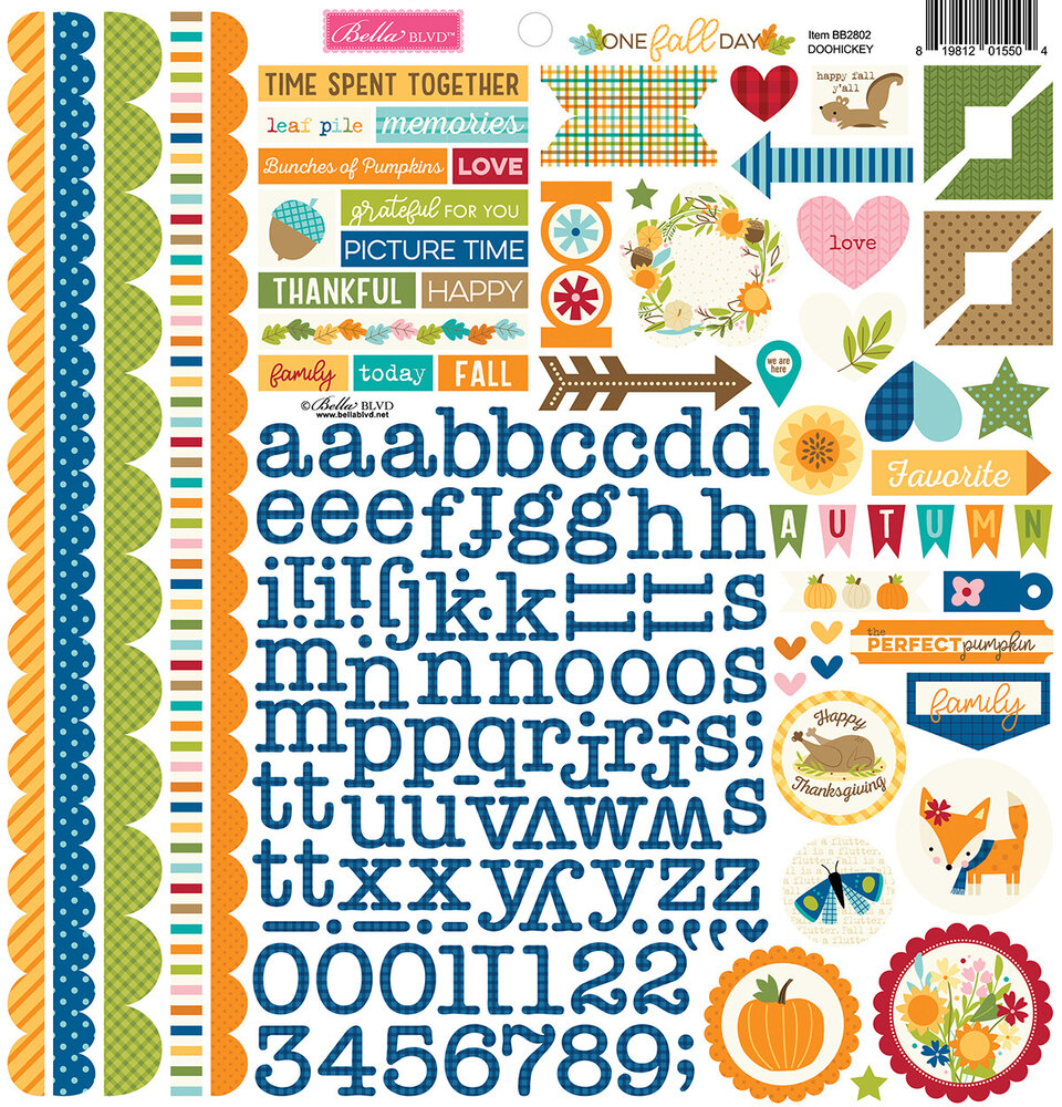 Bella BLVD One Fall Day Doohickey Cardstock Stickers (BB2802) (OUTLET)