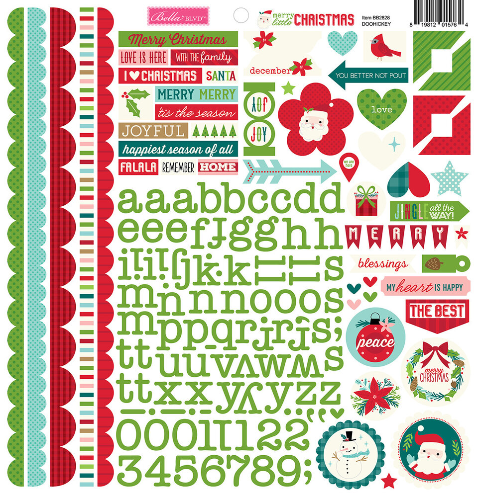 Bella BLVD Merry Little Christmas Doohickey Cardstock Stickers (BB2828) (OUTLET)