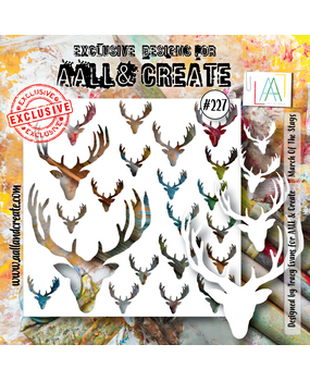AALL and Create Stencil 6x6 Inch March Of The Stags (AALL-PC-227) (OUTLET)