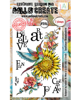 AALL and Create Stamp Set A6 Sunflower Hummingbird (AALL-TP-1146) (OUTLET)