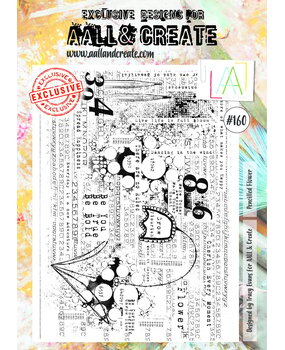 AALL and Create Stamp Set A4 Pencilled Flower (AALL-TP-160) (OUTLET)