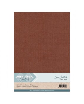 Card Deco Linen Cardstock Rusty Brown 10 Vel A4 (LKK-A470)