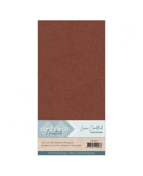 Card Deco Linen Cardstock Rusty Brown 10 Vel Vierkant (LKK-4K70)