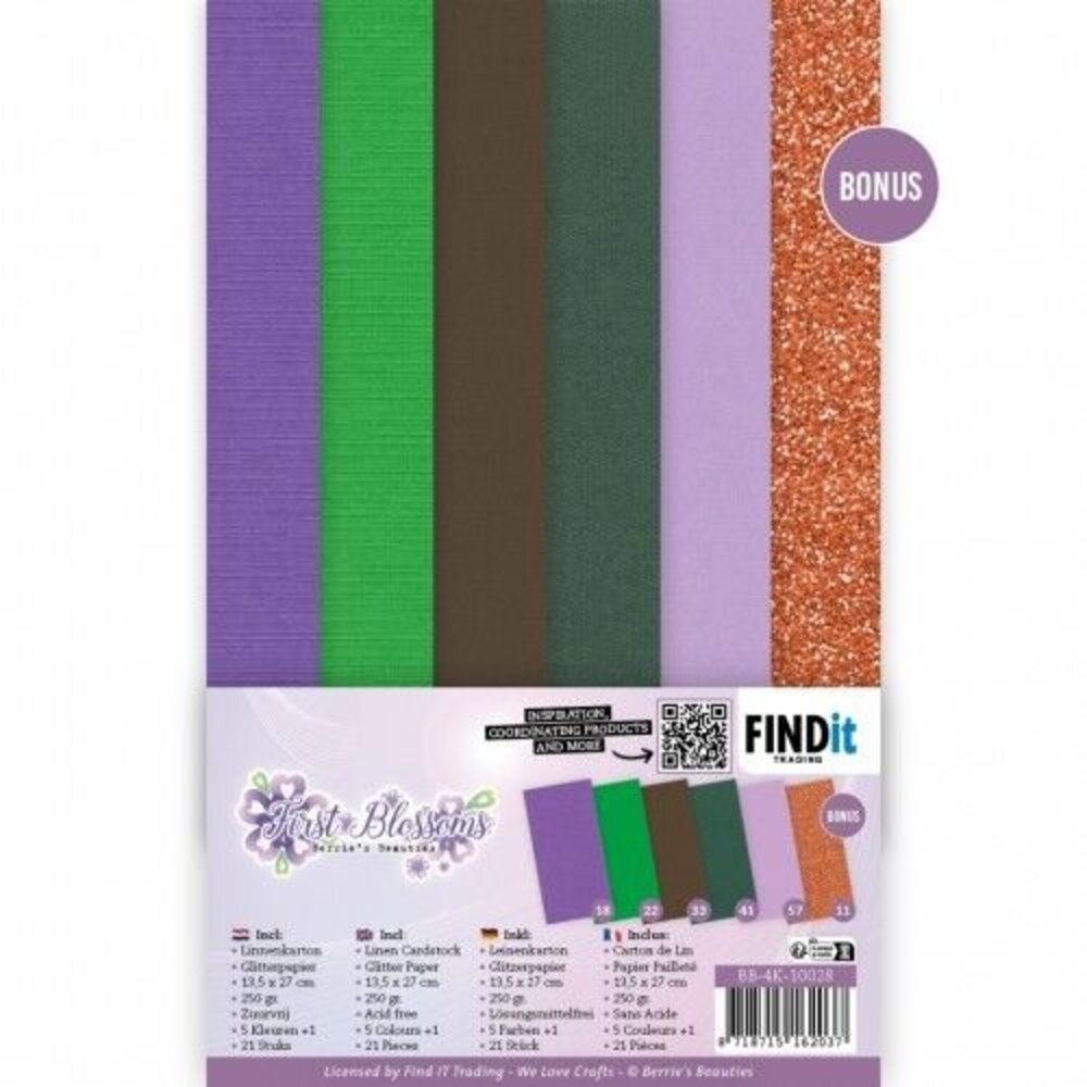 Berrie's Beauties First Blossoms 4K Linen Cardstock Pack (BB-4K-10028)