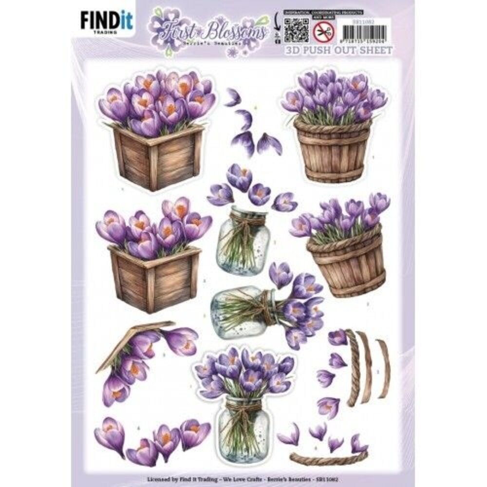 Berrie's Beauties First Blossoms 3D Push Out Crocus Charm (SB11082) Berrie's Beauties First Blossoms 3D Push Out Crocus Charm (SB11082)