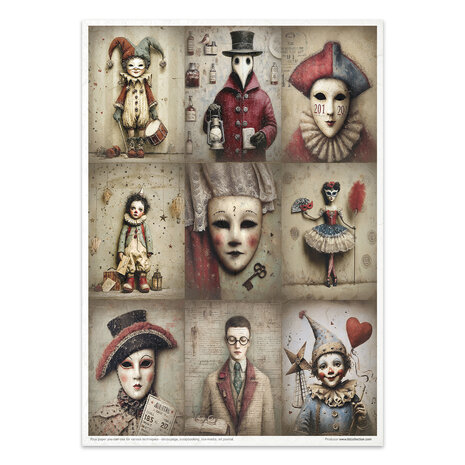 ITD Collection Carnival Masquerade A4 Rice Paper Set (RP 098)