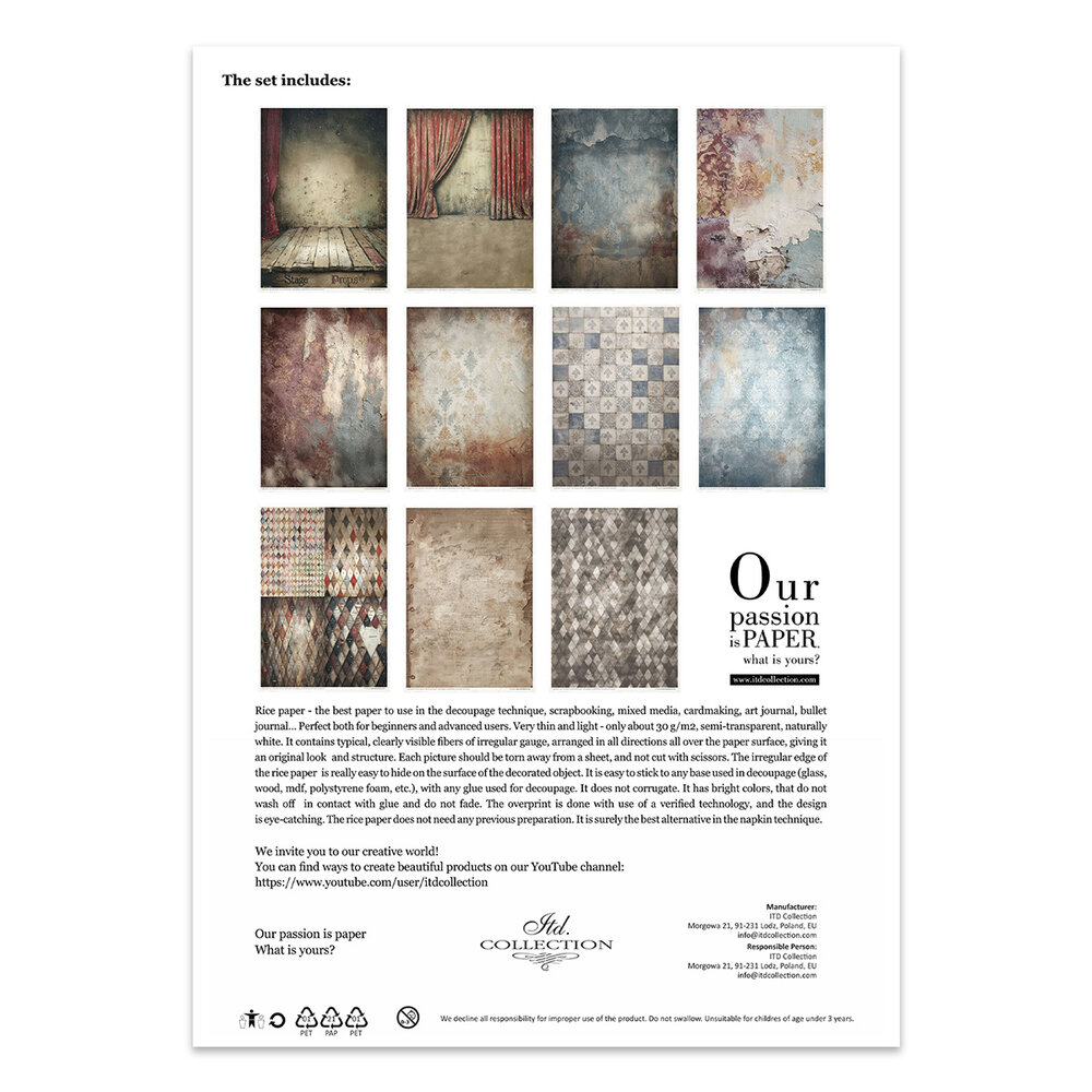 ITD Collection Carnival When the Curtain Falls A4 Rice Paper Set (RP 099)