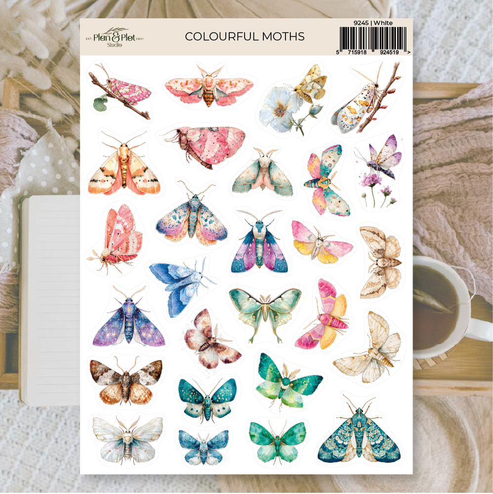 Plan & Plot Studio Colourful Moths Stickers (9245)