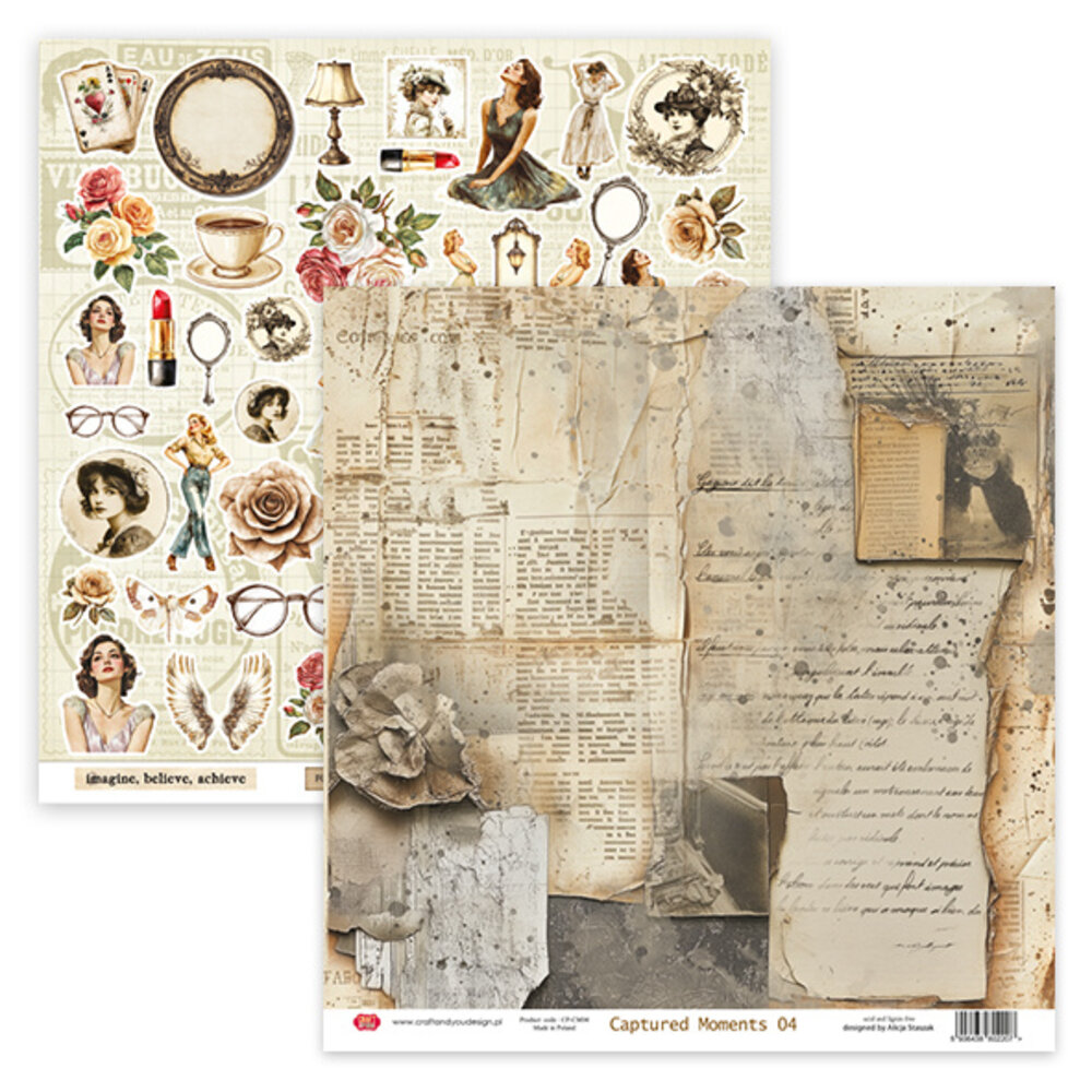 Craft & You Captured Moments 12x12 Inch Paper Pack (12pcs) (CPS-CM30-12)