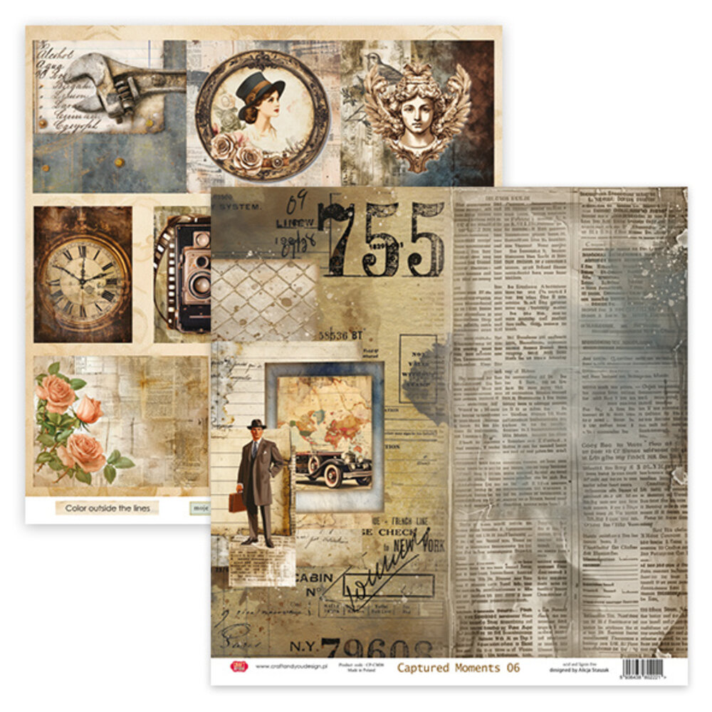 Craft & You Captured Moments 12x12 Inch Paper Pack (6pcs) (CPS-CM30-6)