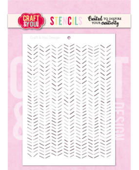 Craft & You Masking Stencil Chevron Pattern (SC016)