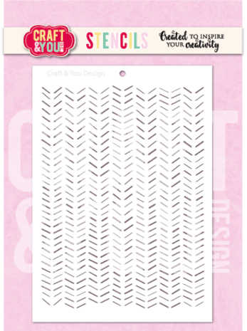 Craft & You Masking Stencil Chevron Pattern (SC016)
